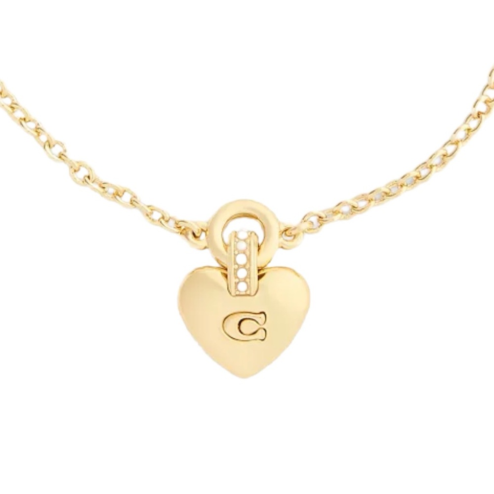 COACH Signature Puffy Heart Pendant Necklace - NWT - MSRP $130